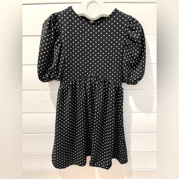 🖤 TOPSHOP Polka Dot Puff Sleeve Dress – Size US 4 - Picture 1 of 8